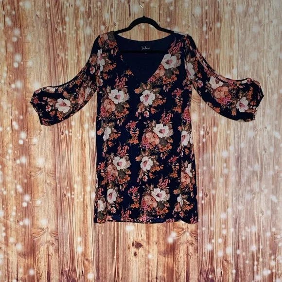 Lulus Shifting Dear Dress Size Small Cold Shoulder 3/4 Sleeves. Party Dress - Picture 9 of 9